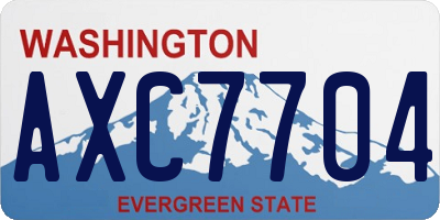WA license plate AXC7704