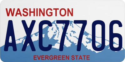 WA license plate AXC7706