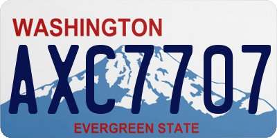 WA license plate AXC7707