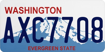 WA license plate AXC7708