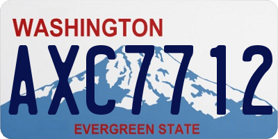 WA license plate AXC7712