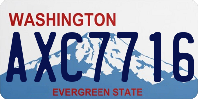 WA license plate AXC7716