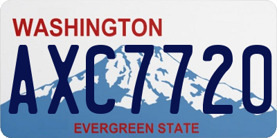 WA license plate AXC7720