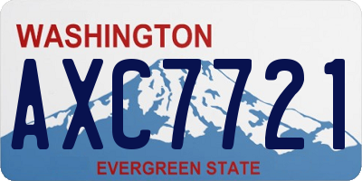 WA license plate AXC7721