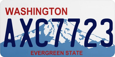 WA license plate AXC7723
