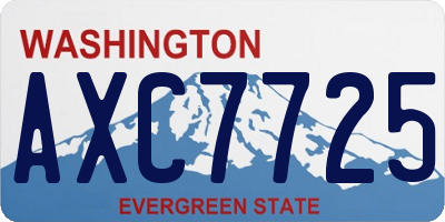 WA license plate AXC7725