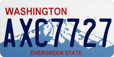 WA license plate AXC7727