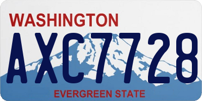 WA license plate AXC7728