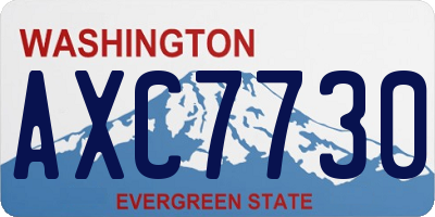WA license plate AXC7730