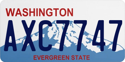 WA license plate AXC7747
