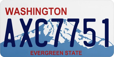 WA license plate AXC7751