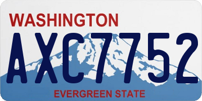 WA license plate AXC7752