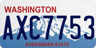 WA license plate AXC7753