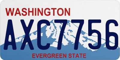 WA license plate AXC7756