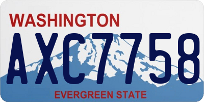 WA license plate AXC7758