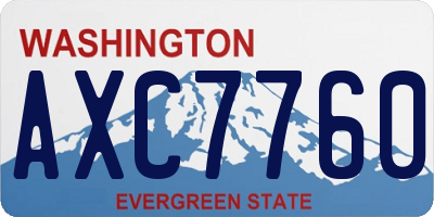 WA license plate AXC7760