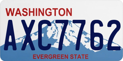 WA license plate AXC7762