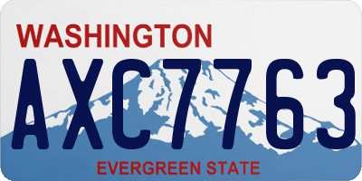 WA license plate AXC7763