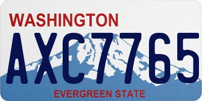 WA license plate AXC7765