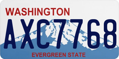 WA license plate AXC7768