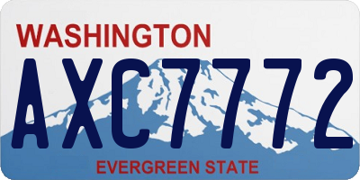 WA license plate AXC7772