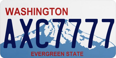 WA license plate AXC7777