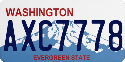 WA license plate AXC7778