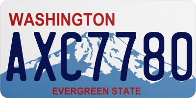 WA license plate AXC7780