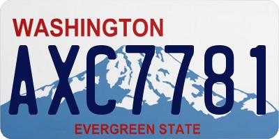 WA license plate AXC7781