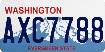 WA license plate AXC7788