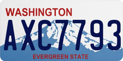 WA license plate AXC7793