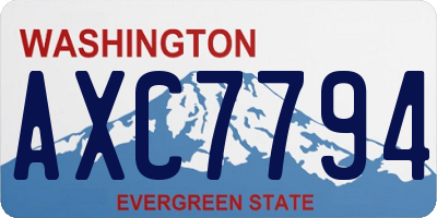 WA license plate AXC7794