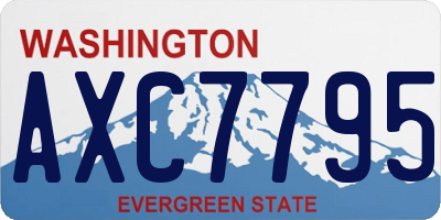 WA license plate AXC7795