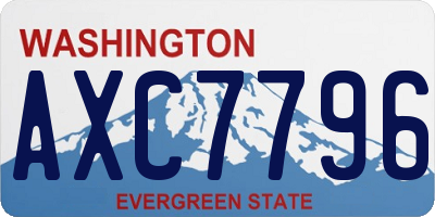 WA license plate AXC7796