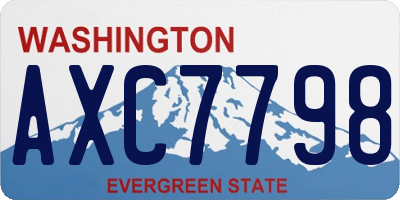 WA license plate AXC7798
