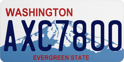WA license plate AXC7800