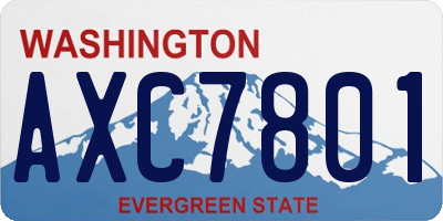 WA license plate AXC7801