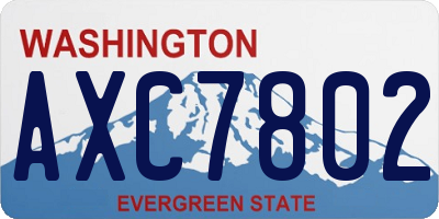 WA license plate AXC7802