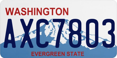 WA license plate AXC7803