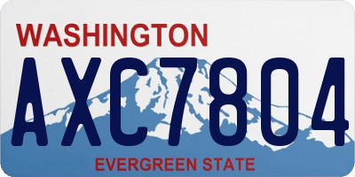 WA license plate AXC7804