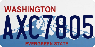 WA license plate AXC7805