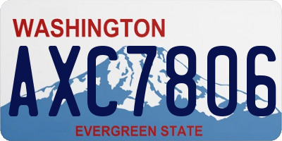 WA license plate AXC7806
