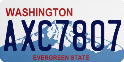 WA license plate AXC7807