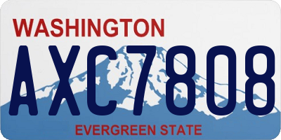 WA license plate AXC7808