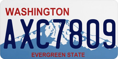 WA license plate AXC7809