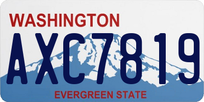 WA license plate AXC7819