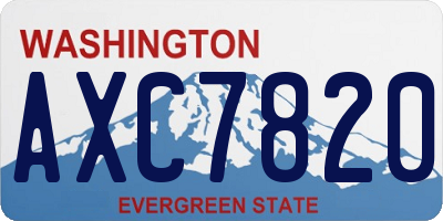 WA license plate AXC7820