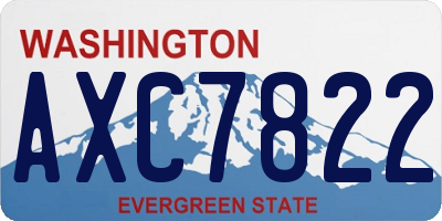 WA license plate AXC7822