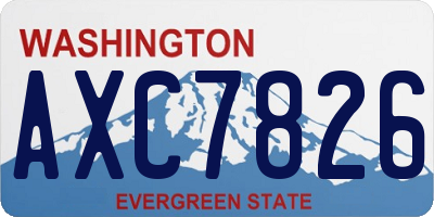 WA license plate AXC7826
