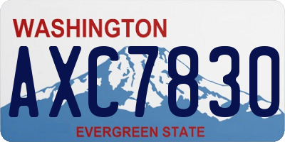 WA license plate AXC7830